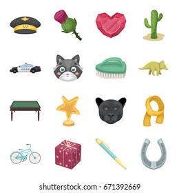 Sport, education, library and other web icon in cartoon style.Finance, police, animals icons in set collection.