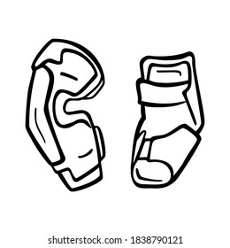 Sport. Elbow pads. Hockey. Sports equipment. Isolated element on a white background. Vector illustration.