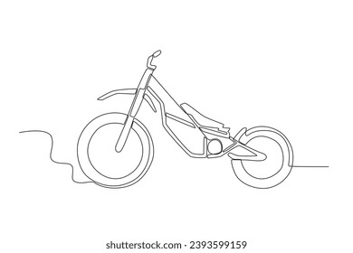 A sport electric motor. Electric bike one-line drawing