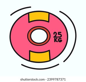 Sport element of colorful set. A dynamic piece of art with a colorful element of barbell design symbolizes commitment to sports and physical well-being. Vector illustration.