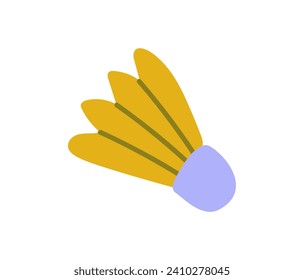 Sport element of colorful set. An engaging illustration expertly merges creative design with the graceful presence of a shuttlecock. Vector illustration.