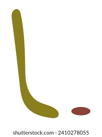 Sport element of colorful set. An impressive image seamlessly combines creative design with the sleek presence of a hockey stick, capturing the essence of the sport. Vector illustration.