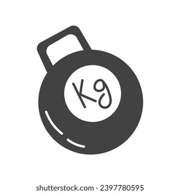 Sport element of set in black line design. This black-outlined illustration features a classic dumbbell, symbolizing strength and fitness, perfect for sport-themed designs. Vector illustration.