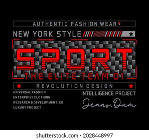 Sport the elite team 01 authentic fashion wear vector illustration