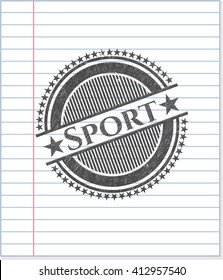 Sport emblem drawn in pencil