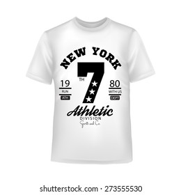  Sport emblem in retro style. Trendy graphic design for t-shirt. 