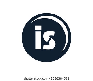 IS sport emblem or team logotype. Ball logo with a combination of Initial letter I and S for balls shop, sports company, training, club badge. Vector illustration.