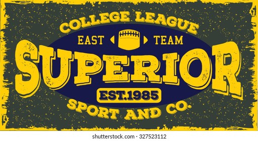Sport emblem and T-shirt design, Superior Sport Design