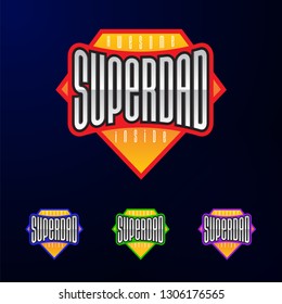 Sport emblem typography. Super dad hero logotype sticker for your t-shirt, print, apparel.