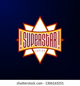 Sport Emblem Typography. Super Star Hero Logotype Sticker For Your T-shirt, Print, Apparel.