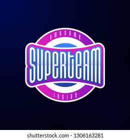 Sport emblem typography. Super team hero logotype sticker for your t-shirt, print, apparel.