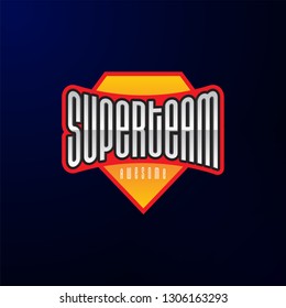 Sport emblem typography. Super team hero logotype sticker for your t-shirt, print, apparel.