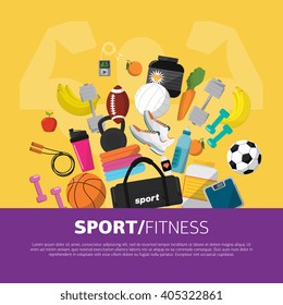 Sport equipment background concept