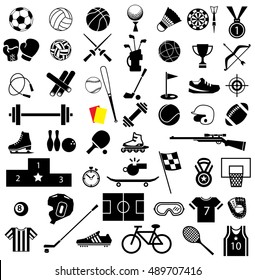 sport equipment icon set