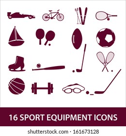 sport equipment icon set eps10
