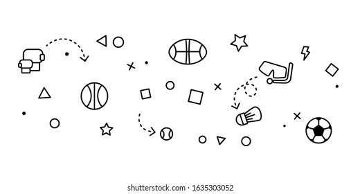 Sport equipment icon set. Vector illustration.