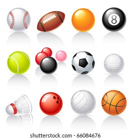 Sport equipment icons