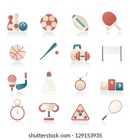 Sport equipment icons - vector icon set