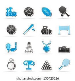 Sport equipment icons - vector icon set