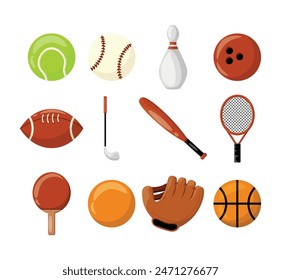 Sport Equipment Illustration Vector Set