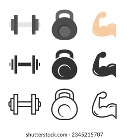 sport equipment minimalist icon design collection