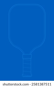 Sport Equipment Pickleball Paddle outline graphic vector Illustration,Pickleball Equipment Icon, Isolated Pickleball Racket.