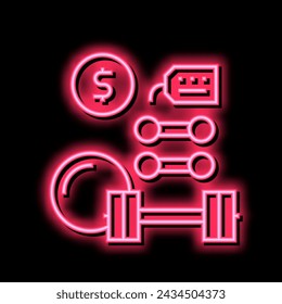 sport equipment rental neon light sign vector. sport equipment rental sign. isolated symbol illustration
