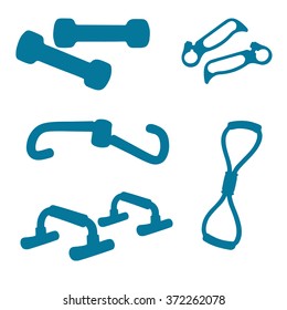 Sport equipment silhouettes vector. background for your design projects