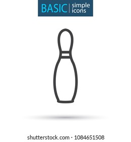 Sport equipment simple bowling icon