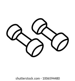 Sport equipment simple dumbbell icon