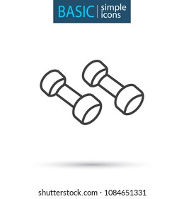 Sport equipment simple dumbbell icon