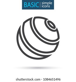 Sport equipment simple fitness ball icon