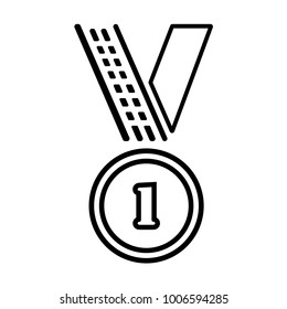 Sport equipment simple medal icon