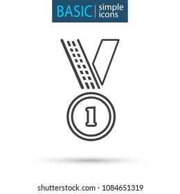 Sport equipment simple medal icon