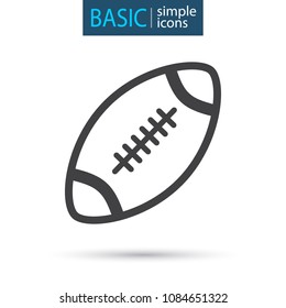 Sport equipment simple rugby ball icon