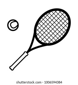 Sport equipment simple tennis racket icon