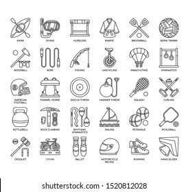 Sport Equipment , Thin Line and Pixel Perfect Icons