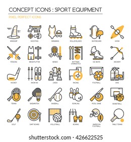 Sport Equipment , Thin Line and Pixel Perfect Icons