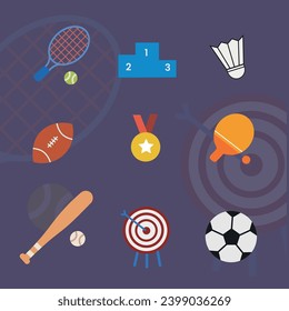 Sport Equipment Tournament Competition Illustration Set