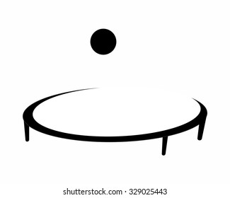 sport equipment trampoline black silhouette image icon