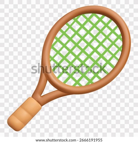 Sport Equipment Vector Icon Set | 3D icon set | Tennis racket