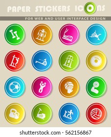 sport equipment vector icons for user interface design