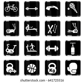 sport equipment web icons for user interface design