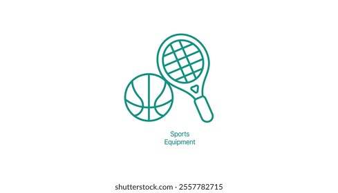 Sport Equipments Icon - Vector Illustration for Athletic Gear and Accessories