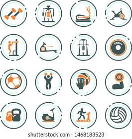 Sport equipments icons set for user interface