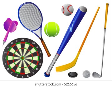 sport equipments vector