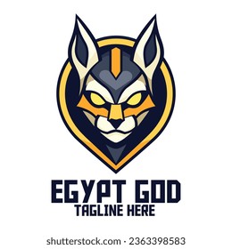 Sport and Esport: Anubis Head Mascot Logo, Egyptian God Template, Dog God Icon Badge Emblem