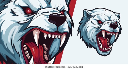 Sport and E-Sport Gaming Teams: Illustration Vector Graphic of an Aggressive Zombie Polar Bear