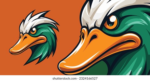 Sport and E-Sport Teams: Wild Duck Logo Mascot Illustration for Dynamic Visual Identity