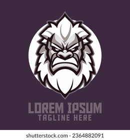 Sport and Esport Yeti Icon Badge Emblem: Bigfoot Template for Monster Mascot Head Logo
